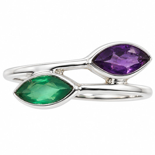 Green Onyx and African Amethyst Ring size-6 R-1235 SDR255480