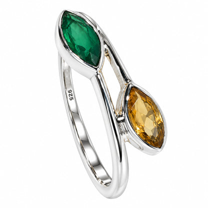 Green Onyx and Citrine Ring size-8 R-1235 SDR255483