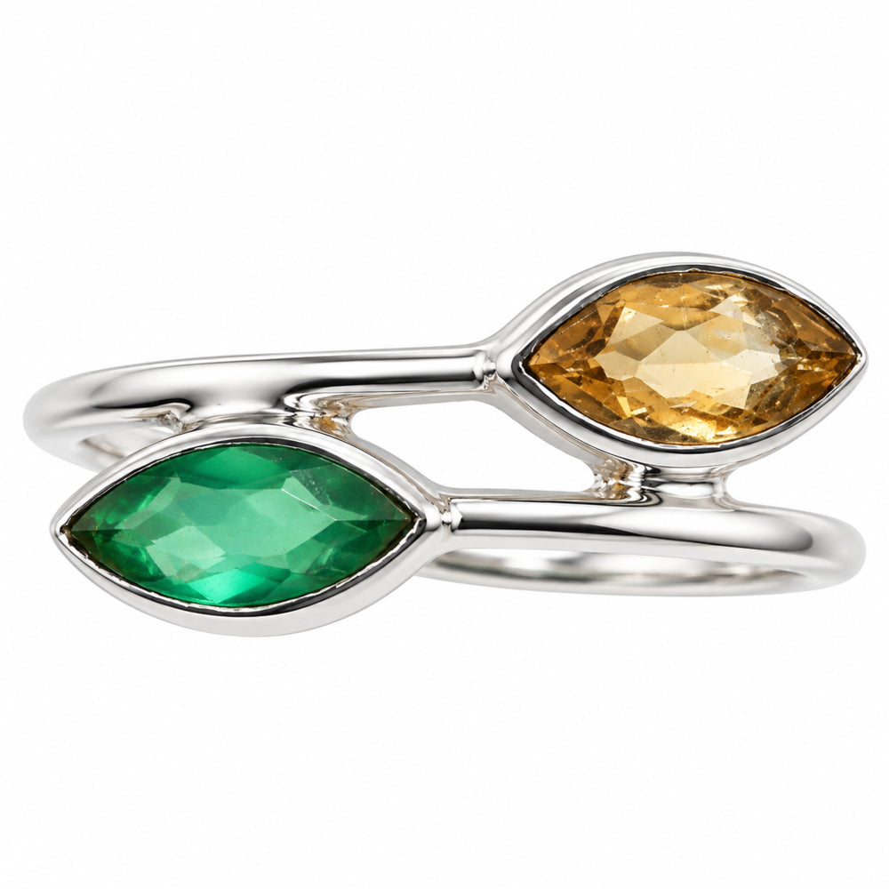 Green Onyx and Citrine Ring size-8 R-1235 SDR255483