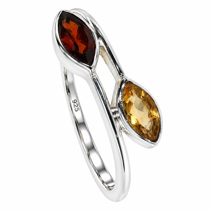 Hessonite Garnet and Citrine Ring size-9 R-1235 SDR255484