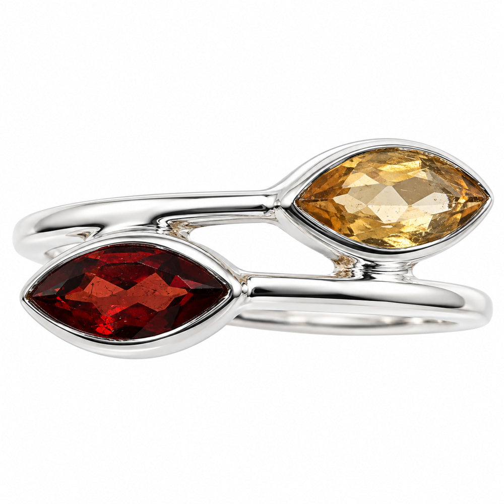 Hessonite Garnet and Citrine Ring size-9 R-1235 SDR255484