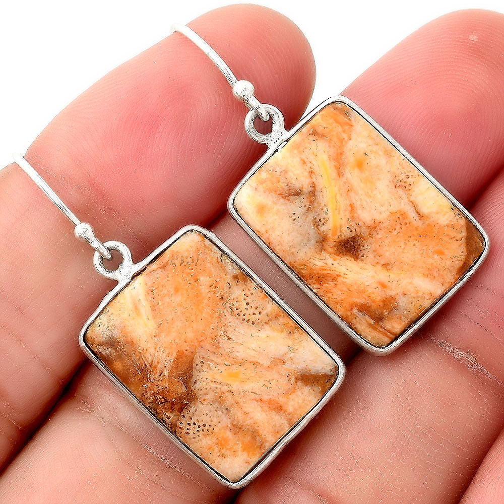 Natural Coral Jasper Pendant Earrings Set T-1001 SDT01126