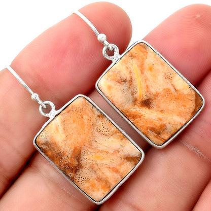 Natural Coral Jasper Pendant Earrings Set T-1001 SDT01126