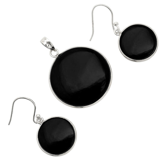 Black Onyx - Brazil Pendant Earrings Set T-1001 SDT03108