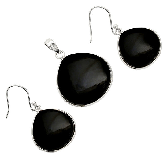 Black Onyx - Brazil Pendant Earrings Set T-1001 SDT03111