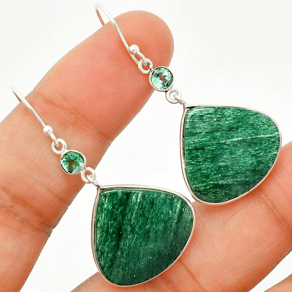 Green Aventurine & Green Tourmaline Pendant Earrings Set T-1010 SDT03280