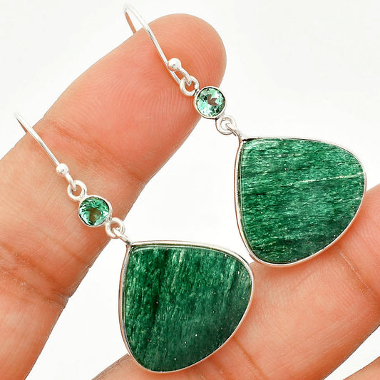 Green Aventurine & Green Tourmaline Pendant Earrings Set T-1010 SDT03280