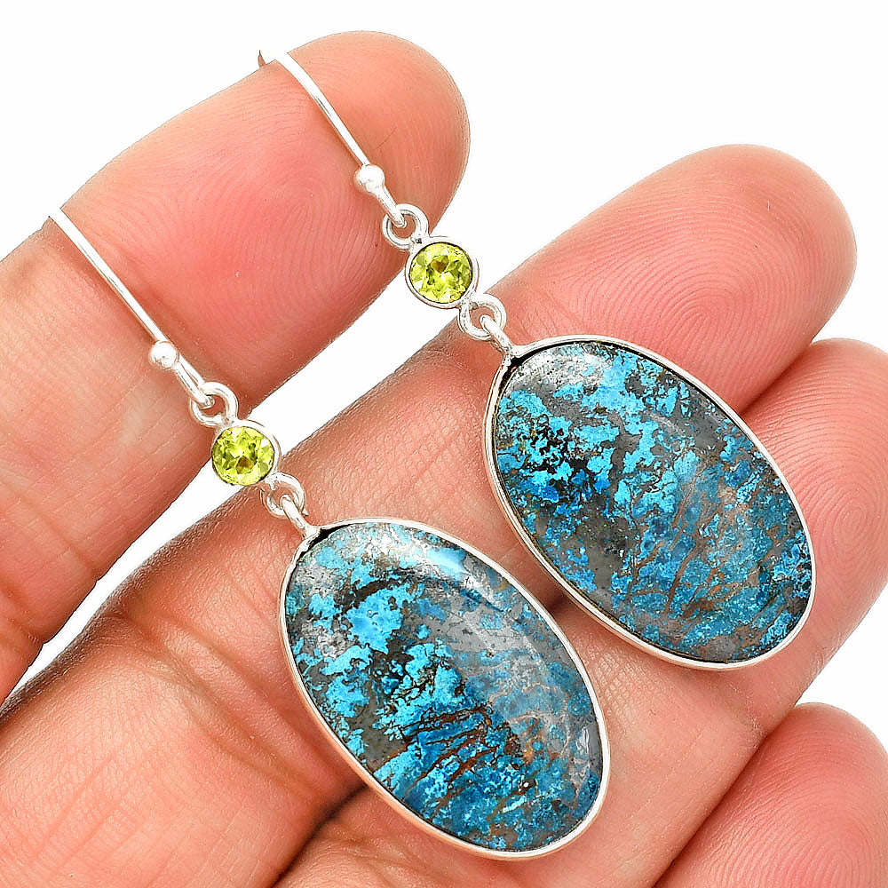 Shattuckite & Peridot Pendant Earrings Set T-1010 SDT03287
