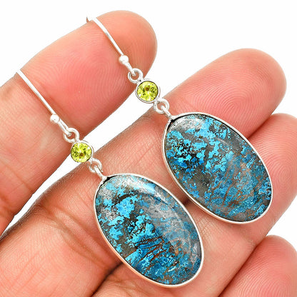 Shattuckite & Peridot Pendant Earrings Set T-1010 SDT03287