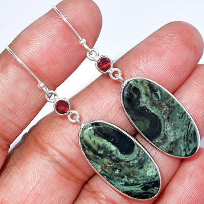 Star Galaxy Jasper & Garnet Pendant Earrings Set T-1010 SDT03509