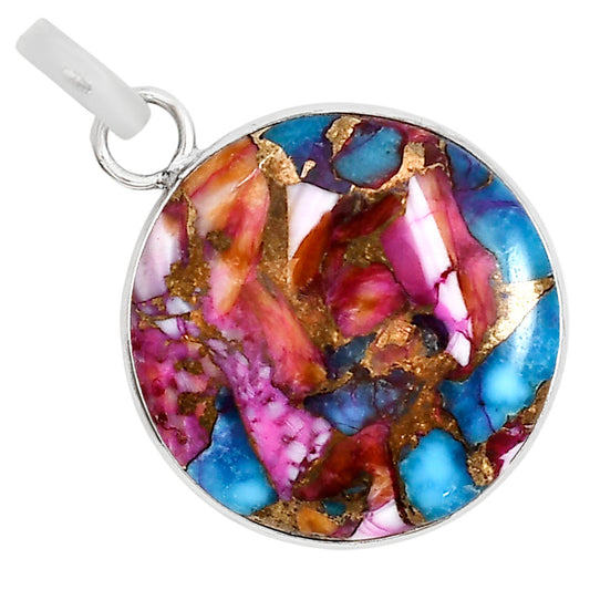 Kingman Orange Dahlia Turquoise Pendant Earrings Set T-1001 SDT03539