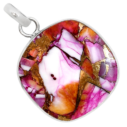 Kingman Orange Dahlia Turquoise Pendant Earrings Set T-1001 SDT03550