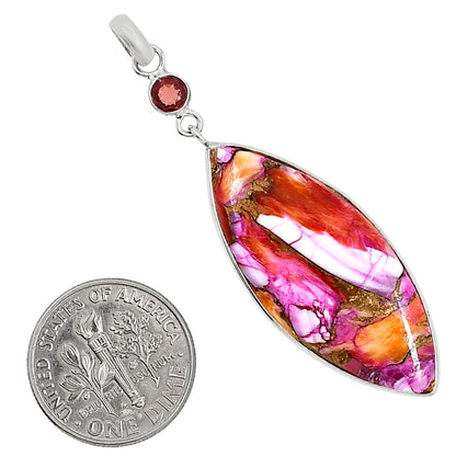 Kingman Orange Dahlia Turquoise and Hessonite Garnet Pendant Earrings Set T-1010 SDT03600