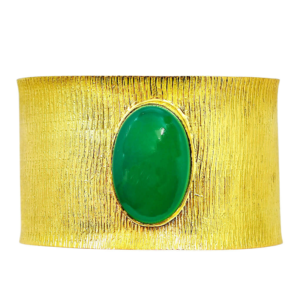 Green Onyx Cuff Bangle Bracelet BM-1058 TB01001