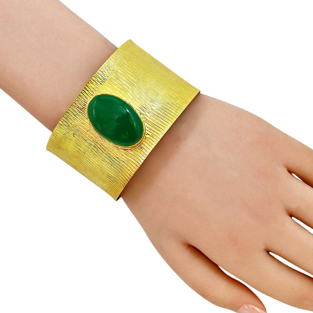 Green Onyx Cuff Bangle Bracelet BM-1058 TB01001