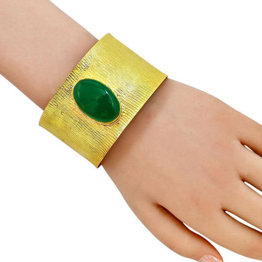 Green Onyx Cuff Bangle Bracelet BM-1058 TB01001