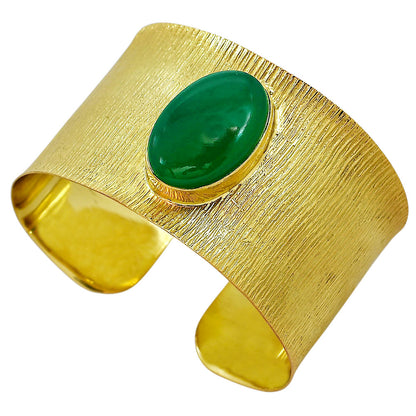 Green Onyx Cuff Bangle Bracelet BM-1058 TB01001