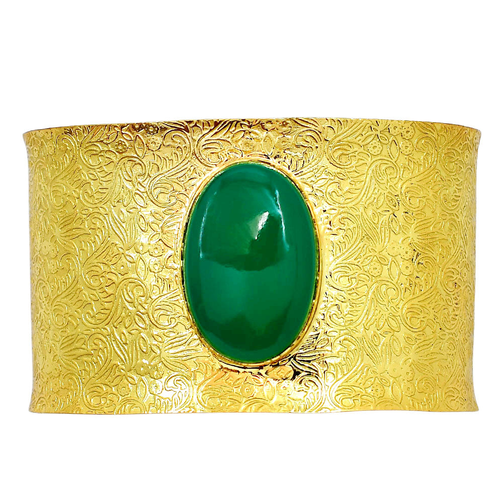 Green Onyx Cuff Bangle Bracelet BM-1058 TB01004