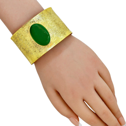 Green Onyx Cuff Bangle Bracelet BM-1058 TB01004