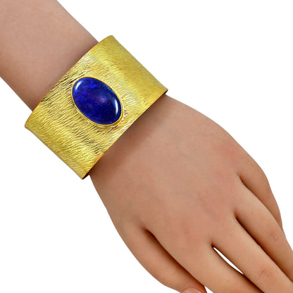 Lapis Lazuli Cuff Bangle Bracelet BM-1058 TB01005