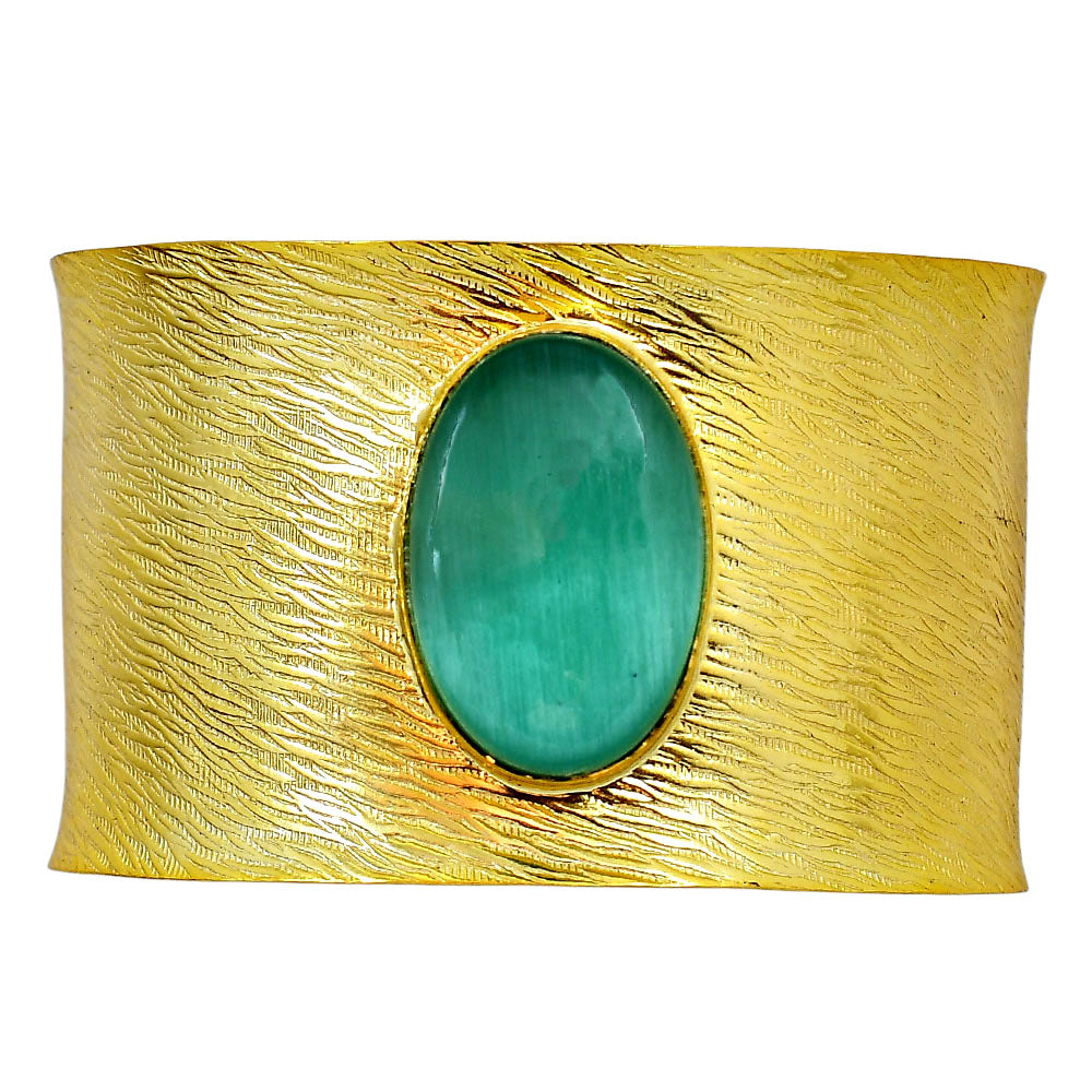 Green Quartz Cuff Bangle Bracelet BM-1058 TB01007