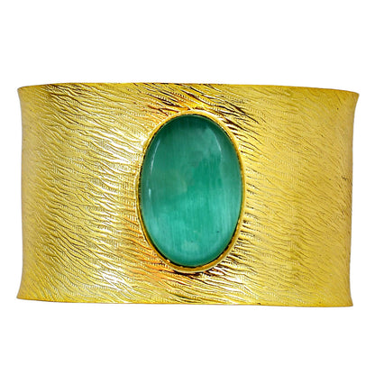 Green Quartz Cuff Bangle Bracelet BM-1058 TB01007