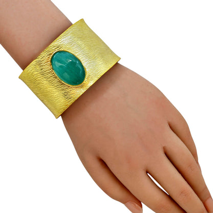 Green Quartz Cuff Bangle Bracelet BM-1058 TB01007