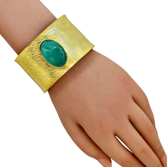 Green Quartz Cuff Bangle Bracelet BM-1058 TB01007