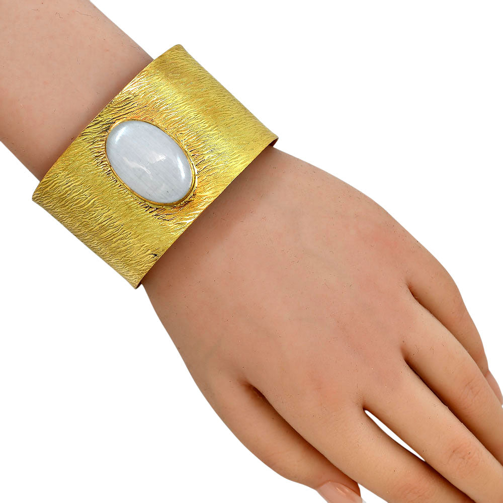 White Quartz Cuff Bangle Bracelet BM-1058 TB01008