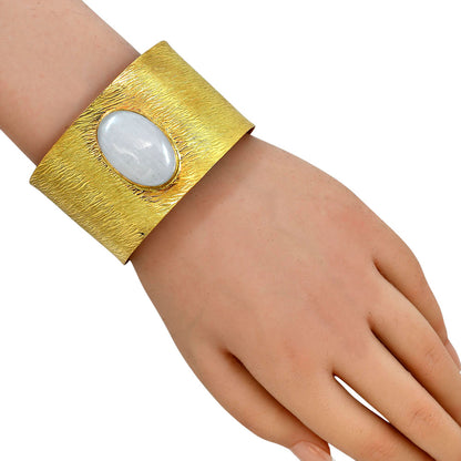 White Quartz Cuff Bangle Bracelet BM-1058 TB01008