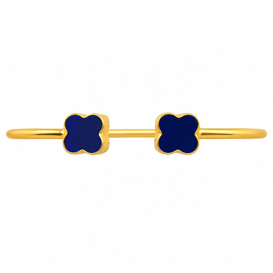 Lapis Lazuli and White Zircon Cuff Bangle Bracelet BM-1004 TB01030