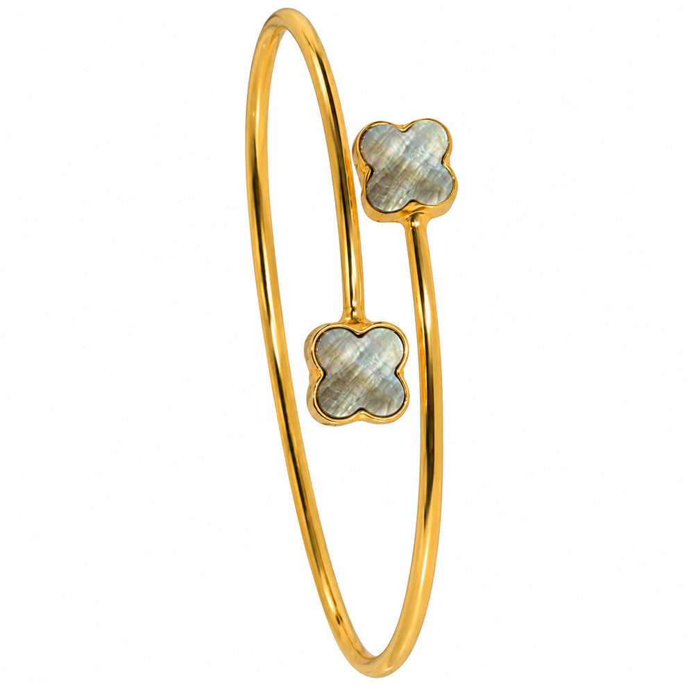 Black Mother Of Pearl Cuff Bangle Bracelet BM-1059 TB01034