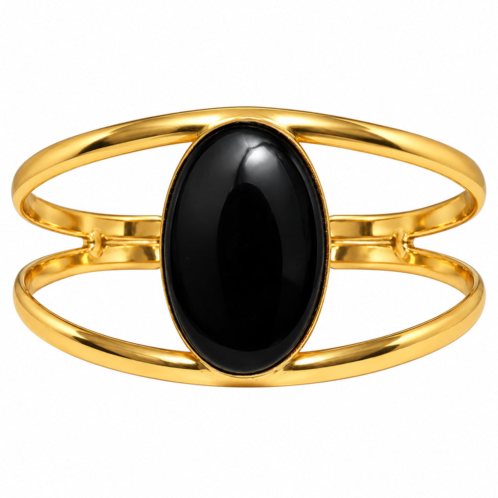 Black Onyx Cuff Bangle Bracelet BM-1013 TB01051