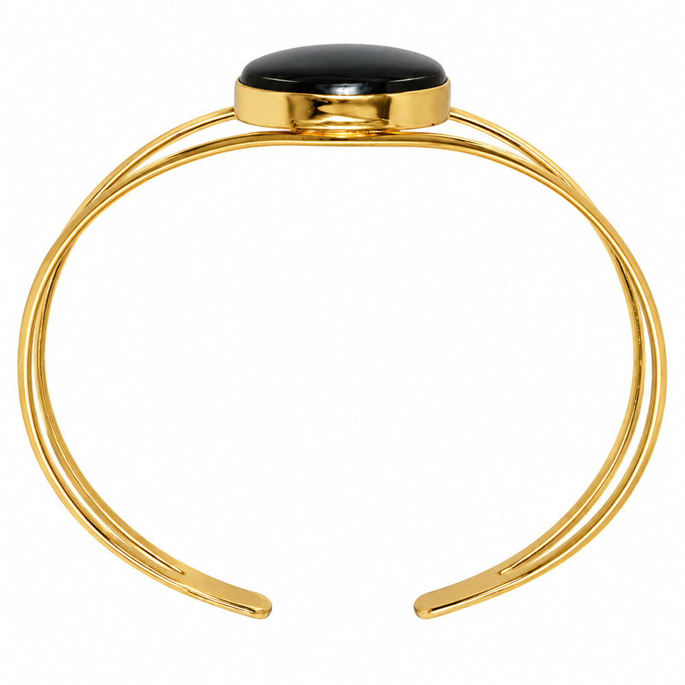 Black Onyx Cuff Bangle Bracelet BM-1013 TB01051