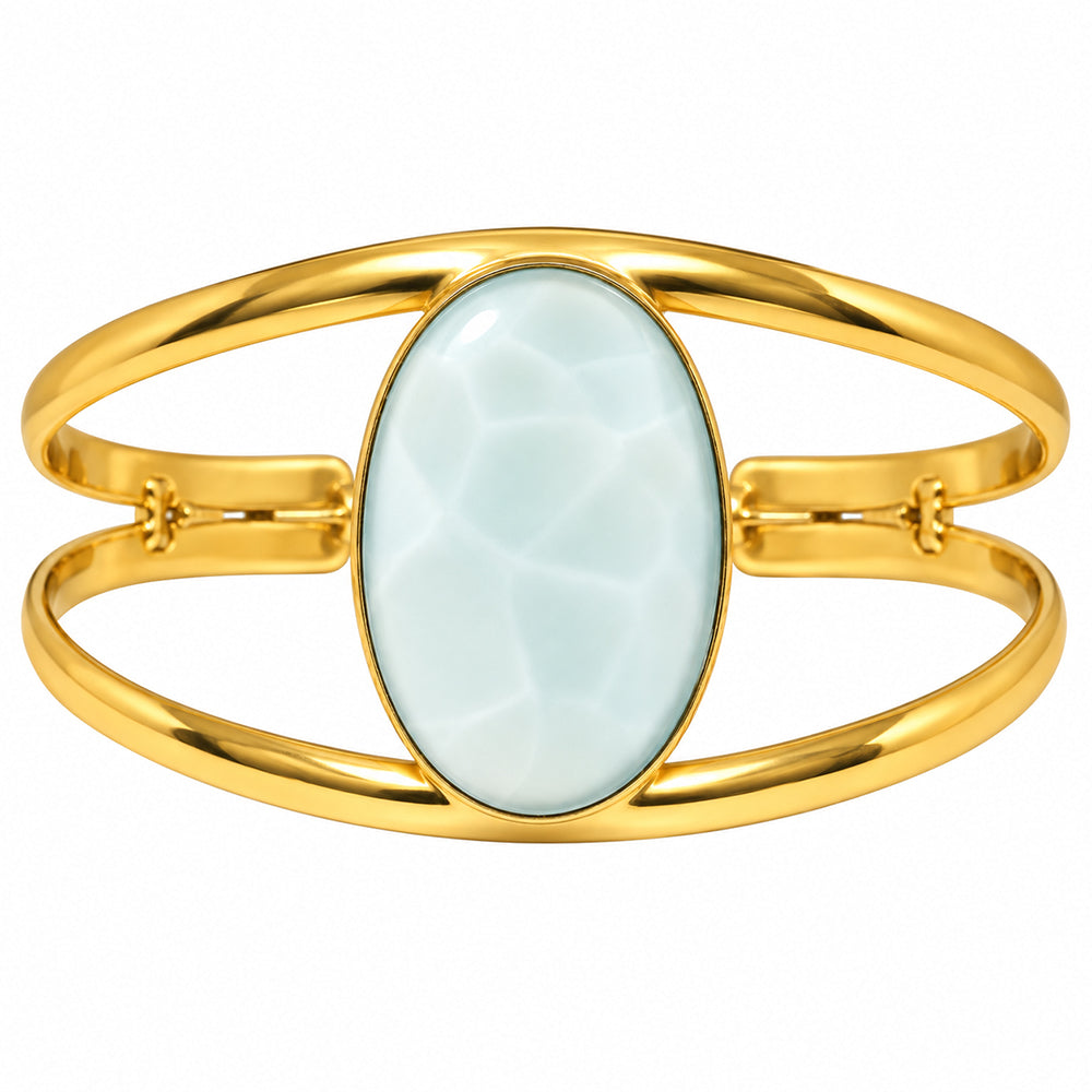 Aqua Chalcedony Cuff Bangle Bracelet BM-1013 TB01056