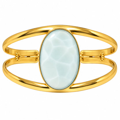 Aqua Chalcedony Cuff Bangle Bracelet BM-1013 TB01056