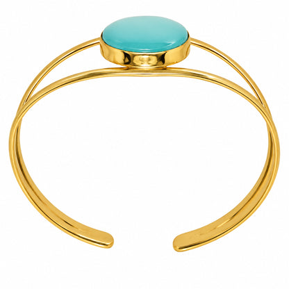 Aqua Chalcedony Cuff Bangle Bracelet BM-1013 TB01056