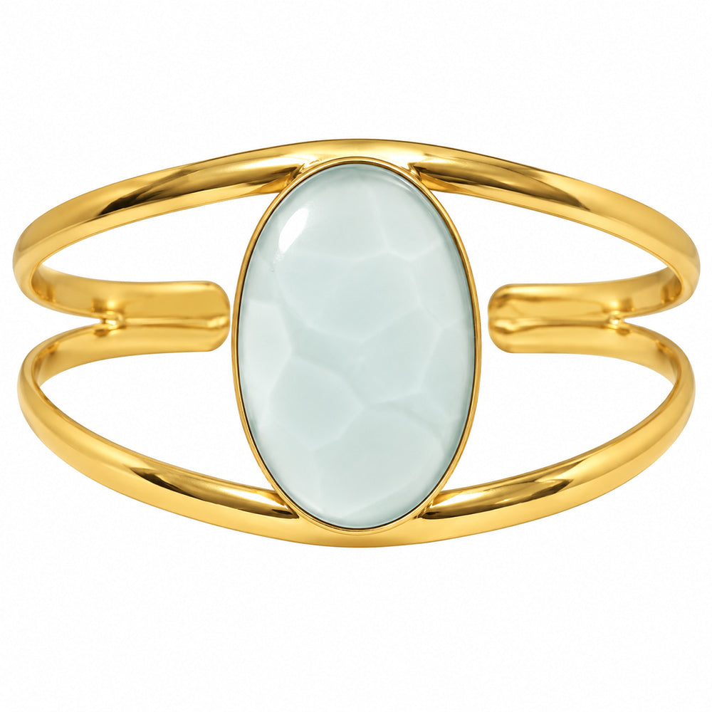 Aqua Chalcedony Cuff Bangle Bracelet BM-1013 TB01057