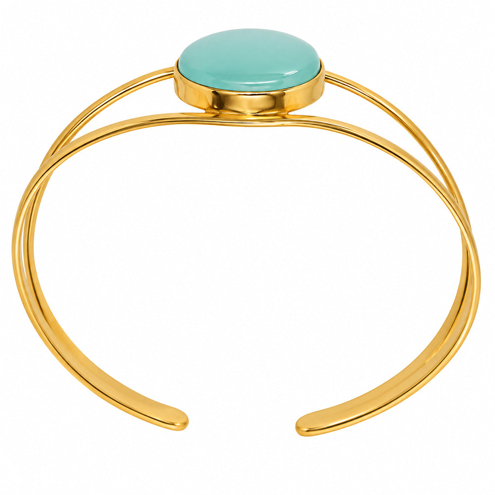Aqua Chalcedony Cuff Bangle Bracelet BM-1013 TB01057