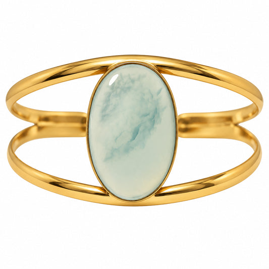 Aqua Chalcedony Cuff Bangle Bracelet BM-1013 TB01058