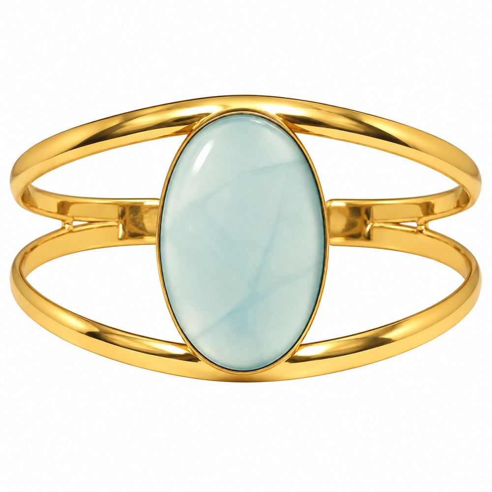 Aqua Chalcedony Cuff Bangle Bracelet BM-1013 TB01059