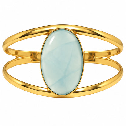 Aqua Chalcedony Cuff Bangle Bracelet BM-1013 TB01059