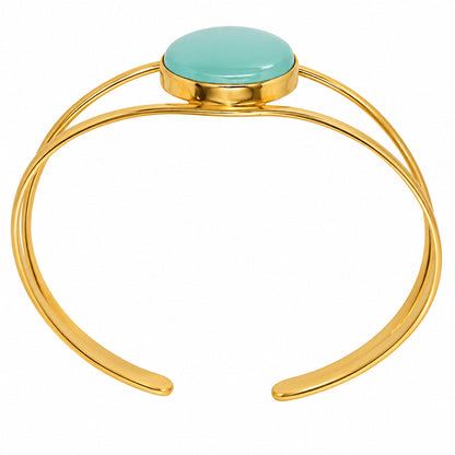 Aqua Chalcedony Cuff Bangle Bracelet BM-1013 TB01059