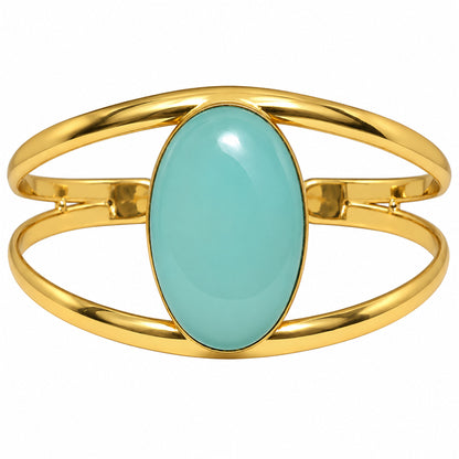 Aqua Chalcedony Cuff Bangle Bracelet BM-1013 TB01060