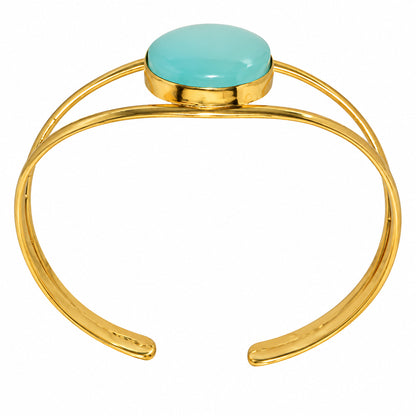 Aqua Chalcedony Cuff Bangle Bracelet BM-1013 TB01060
