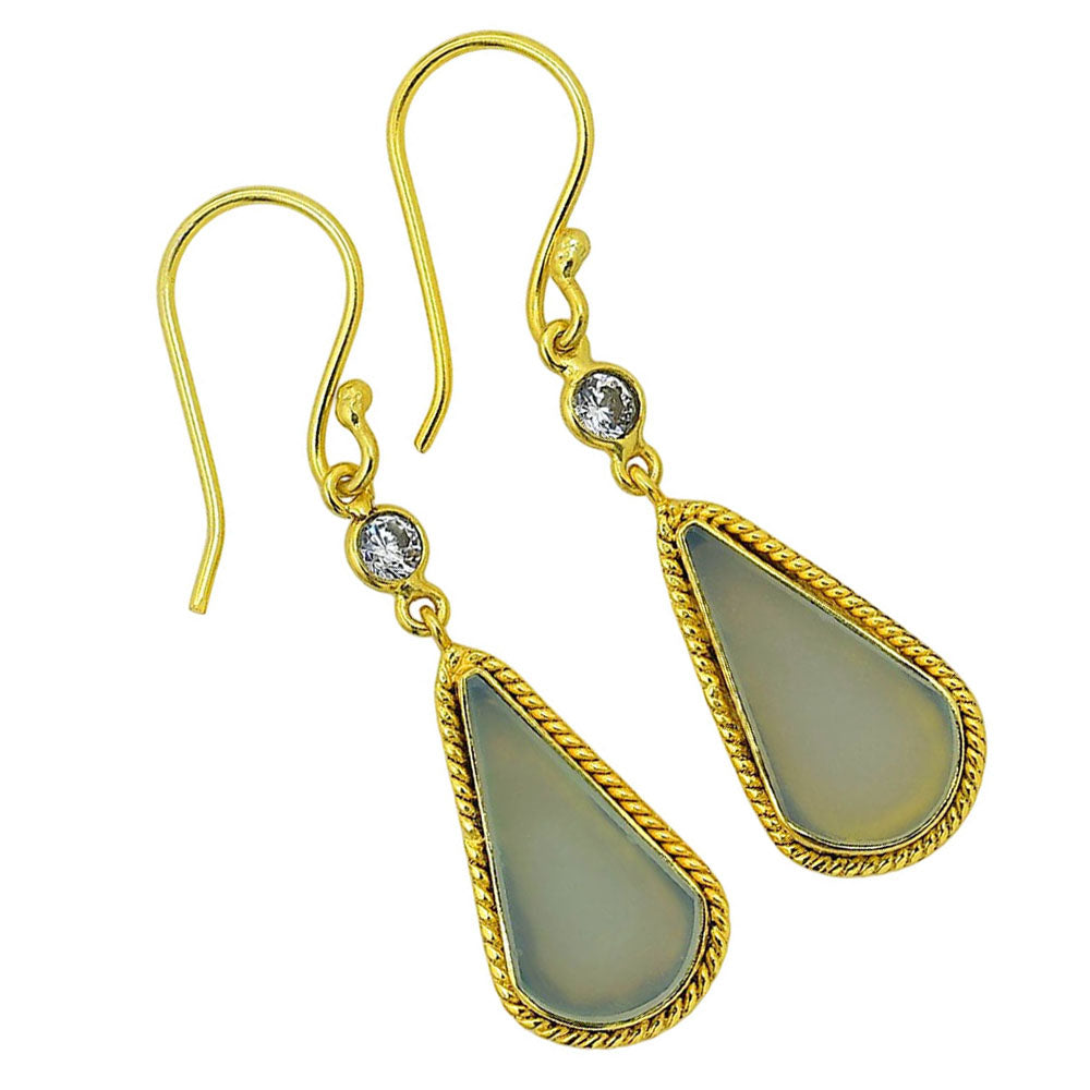 Aqua Chalcedony Earrings EM-1055 TE01034