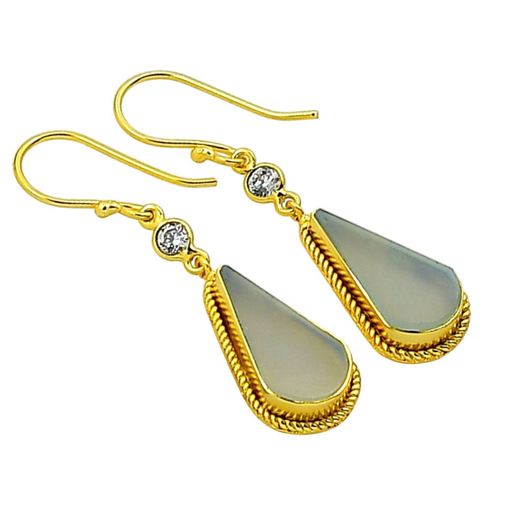 Aqua Chalcedony Earrings EM-1055 TE01034