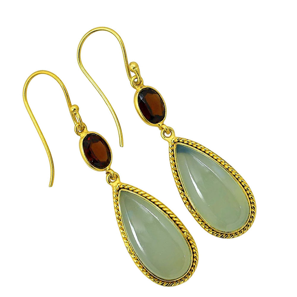 Aqua Chalcedony Earrings EM-1055 TE01043