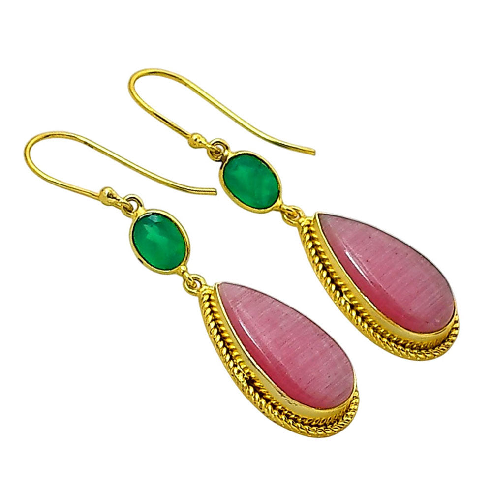 Pink Selenite Earrings EM-1055 TE01046