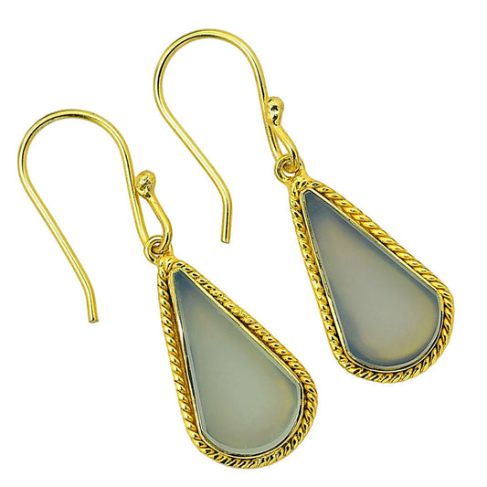Aqua Chalcedony Earrings EM-1055 TE01054